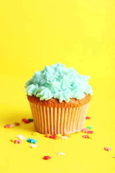 Birthday cupcake with butter cream — Stock Photo, Image