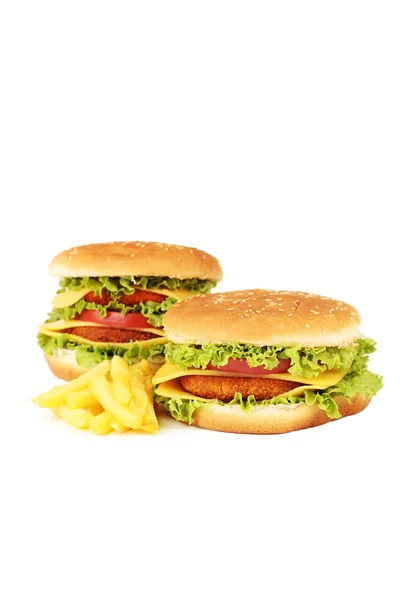 Hambúrgueres grandes com batata — Fotografia de Stock
