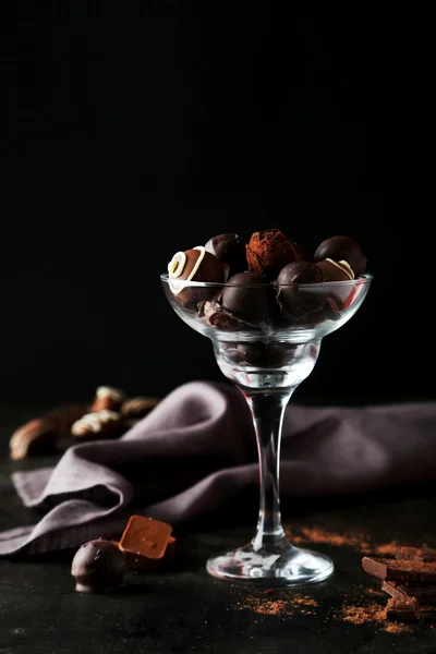 Zoete chocolade in glas — Stockfoto