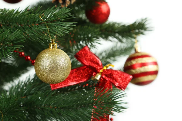 Christmas baubles on christmas tree — Stock Photo, Image