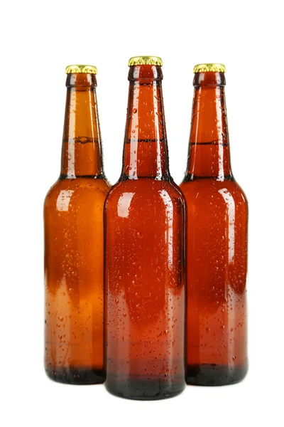 Botellas de cerveza con gotas —  Fotos de Stock