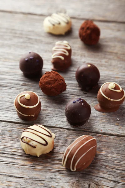 Chocolates sabrosos y dulces — Foto de Stock