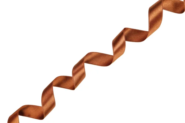 Brown ribbon on white — Stock Photo, Image
