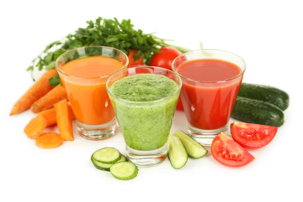 Tomato, carrot and cucumber juice — Stock Photo, Image