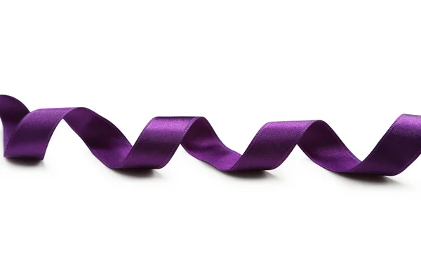 Purple ribbon on white background — Stock Photo, Image