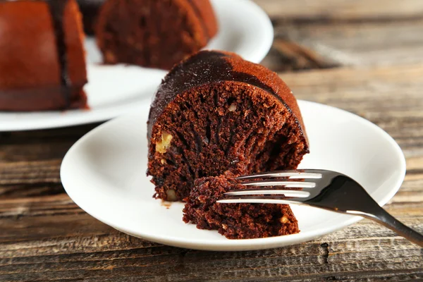Fatia de torta de chocolate — Fotografia de Stock