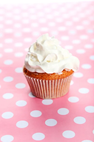 Muffin with white cream — Stock Photo, Image