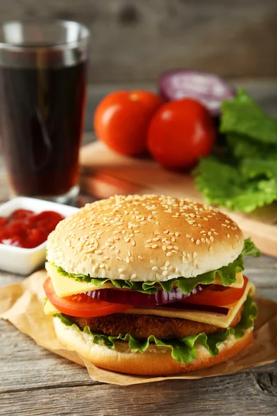 Fresh tasty burger — Stock Photo, Image