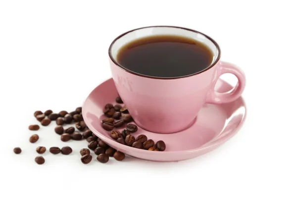 Taza de café con granos de café —  Fotos de Stock