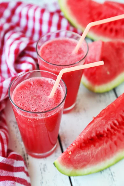 Tasty watermelon smoothies — Stock Photo, Image