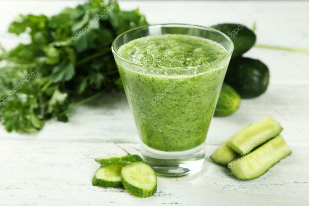 Glass of cucumber juice