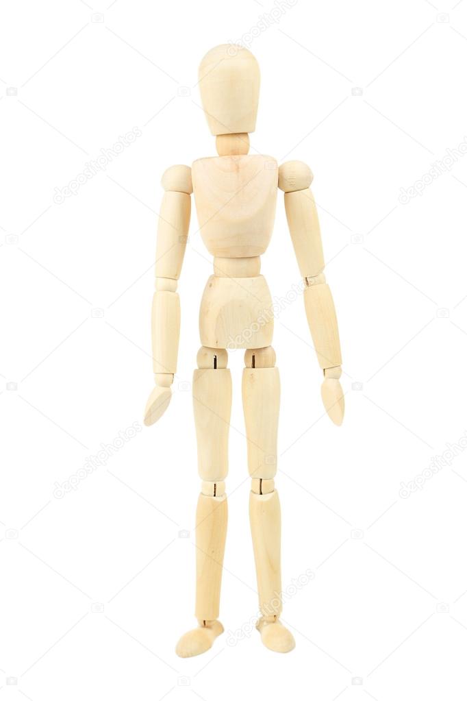 Wooden man isolated