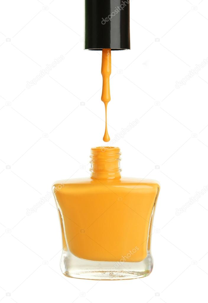 Yellow nail polish bottle