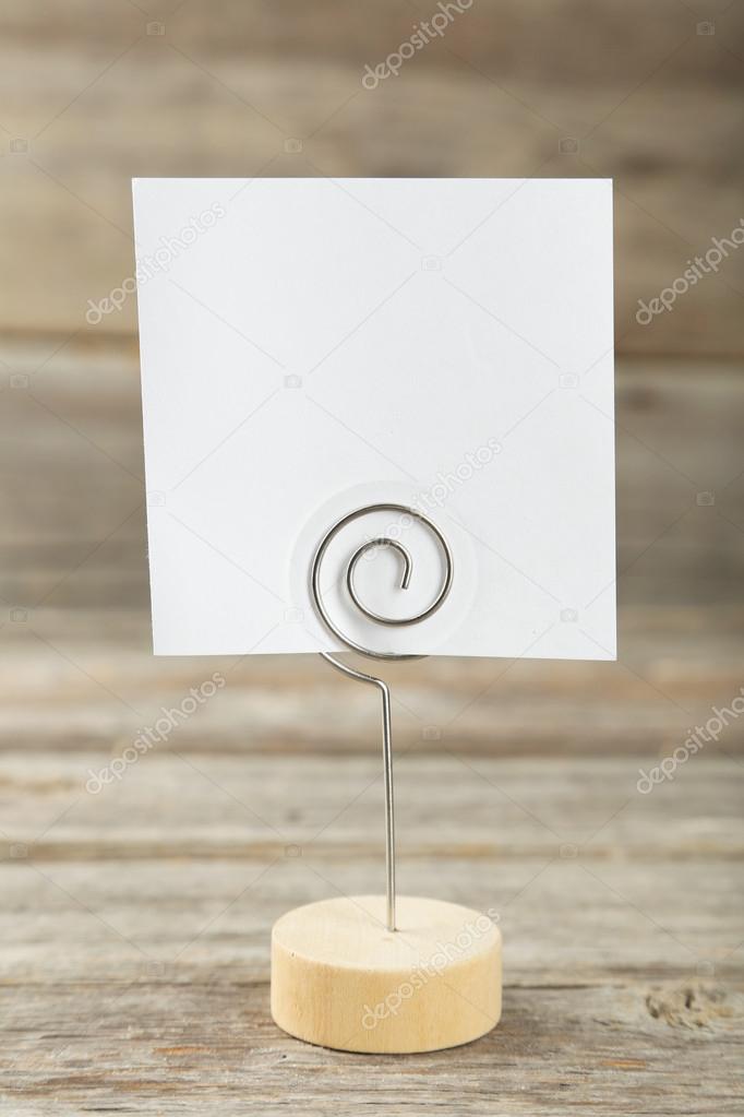 White note paper on a holder