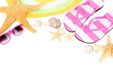 Sahil aksesuarları izole