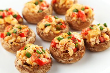 Plaka üzerinde mantar dolması