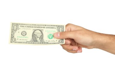 bir dolarlık banknot tutmak el
