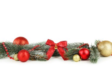 topları ile Noel ağacı dalı