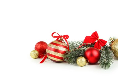 topları ile Noel ağacı dalı