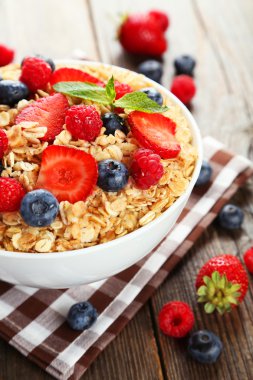smakelijke havermout met bessen