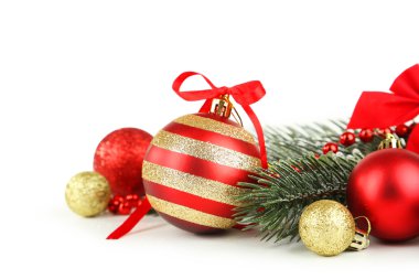 topları ile Noel ağacı dalı