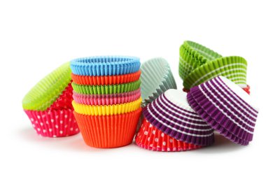 Boş renkli cupcake durumlarda