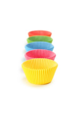 Boş renkli cupcake durumlarda