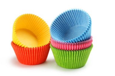 Boş renkli cupcake durumlarda