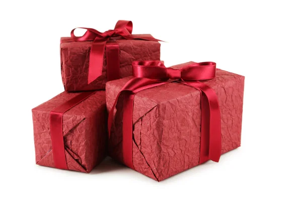 Červené dárkové boxy — Stock fotografie