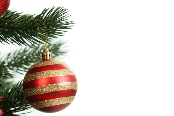 Christmas bauble on christmas tree — Stock Photo, Image