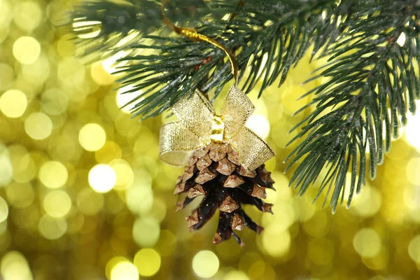 Decorated Christmas pinecone — Stock Photo, Image