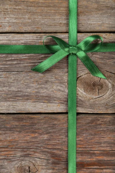 Green ribbon with bow — Stock Photo, Image