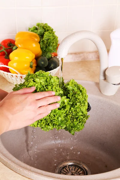 Warzywa pralka w kuchni — Zdjęcie stockowe