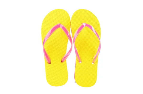 Gele flip-flops — Stockfoto