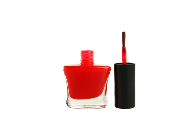 Rote Nagellackflasche — Stockfoto