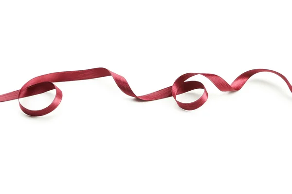 Red ribbon on white background — Stock Photo, Image