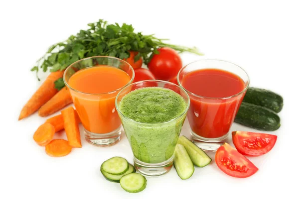 Tomato, carrot and cucumber juice — Stock Photo, Image