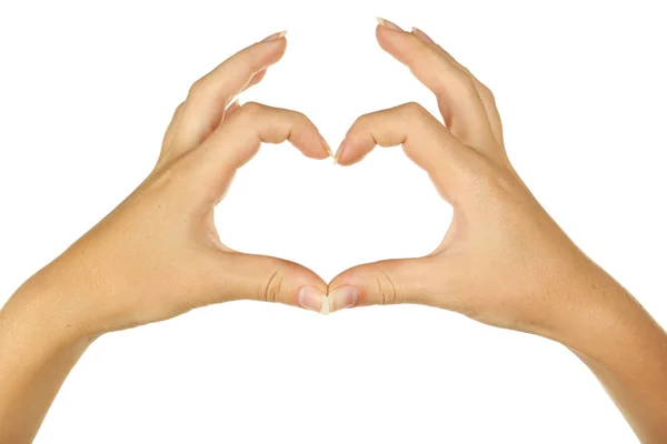 stock image Woman hands making heart