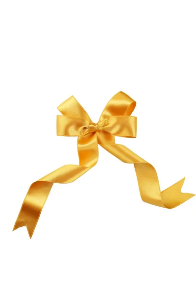 Golden bow isolated on white — Stock Photo, Image