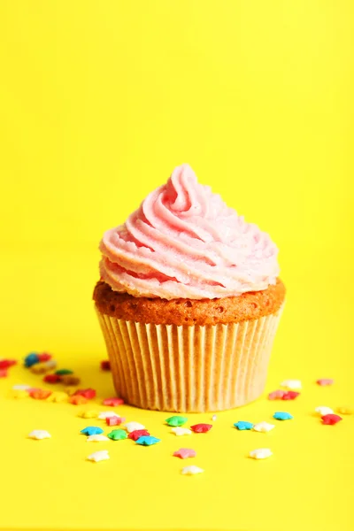 Birthday cupcake with butter cream — Stock Photo, Image