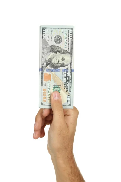 Hand holding hundred dollar bil — Stock Photo, Image