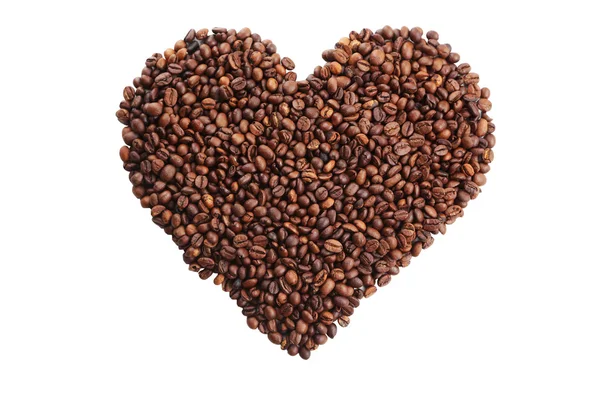 Heart from coffee beans — Stock Photo, Image