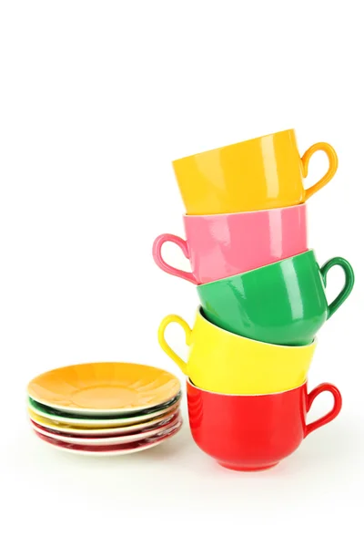 Coloridas tazas y platillos —  Fotos de Stock