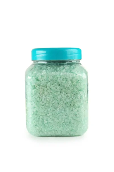 Zelená mořská sůl v láhvi — Stock fotografie