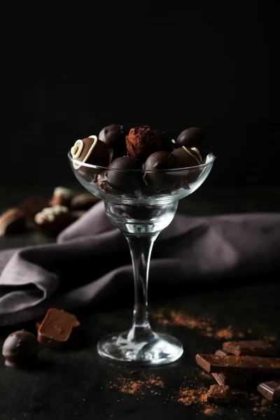 Zoete chocolade in glas — Stockfoto