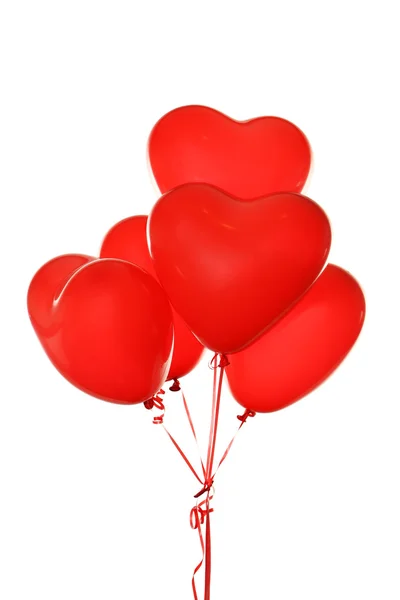 Globos rojos del corazón — Foto de Stock