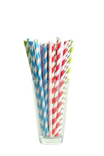 Striped straws for cocktails — Stock Photo, Image