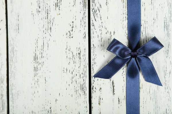 Blue ribbon with bow — Stock Photo, Image