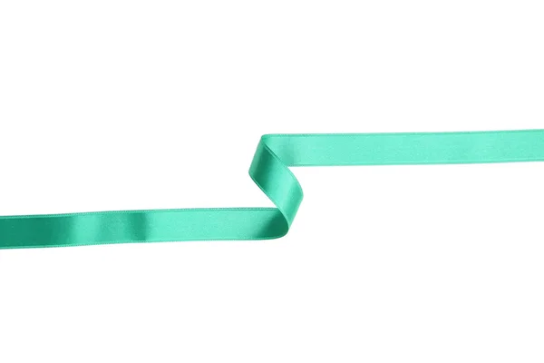 Green ribbon on white background — Stock Photo, Image