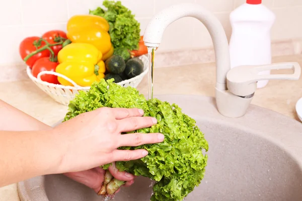 Warzywa pralka w kuchni — Zdjęcie stockowe
